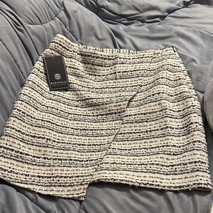 Bagatelle Textured Black and White knee length Skirt